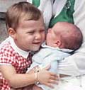 Princess Märtha Louise and her brother Haakon in 1973.