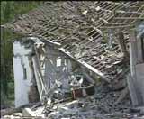 Det meste av motellet ble fullstendig ødelagt (Foto: EBU). Det meste av motellet ble fullstendig ødelagt (Foto: EBU).