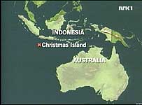 Skipet ble tvunget til å seile til den australske øygruppa Christmas Island. Skipet ble tvunget til å seile til den australske øygruppa Christmas Island.