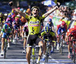 En glad Igor Gonzalez de Galdeano vat spurten på 9.etappe (Foto: Scanpix)(