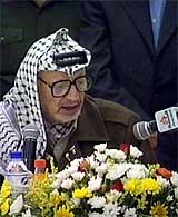 Palestinernes president Yasir Arafat står fast på at han vil erklære en plaestinsk stat.