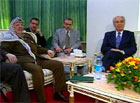 Yasir Arafat og Shimon Peres møttes i dag i Gaza (foto: EBU).
