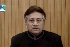Pakistans president Pervez Musharraf gikk hardt ut mot islamske ekstremister i sin TV-tale. (Foto Ptv)