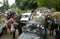 Det er kaos i byen Goma i Kongo etter vulkanutbruddet nær byen. (Foto: Scanpix/AP Sayid Azim) Det er kaos i byen Goma i Kongo etter vulkanutbruddet nær byen. (Foto: Scanpix/AP Sayid Azim)