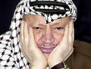 Palestinernes president Yasir Arafat har ingen høy stjerne hos USAs visepresident. (Foto: Scanpix/AP/Nasser Nasser)