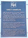Minneplate over Knut bhamsun i Grimstad