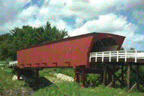 Her er én av broene: Roseman Covered Bridge. Her er én av broene: Roseman Covered Bridge.