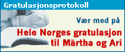 Vær med på hele Norges gratulasjon til Märtha og Ari