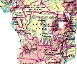 Kongo: Stort land med mange grenser. 