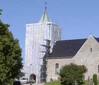 Tårnet på Gjerpen kirke er reparert.
