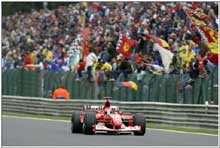 Schumacher vant blant annet på Spa-banen i Belgia i år, men det gjør han ikke neste år. Løpet er nemlig droppet fra formel 1 på grunn av forbudet mot tobakksreklame i Belgia.