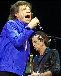 Mick Jagger og Keith Richards under åpningen av 