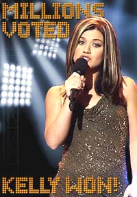 kelly Clarkson vant den amerikanske Pop Idol i år. Nå er over 3000 påmeldt i Norge. Foto: American Idol 2002.