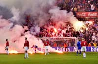 Norges Fotballforbund kan ikke lastes for lys-showet som bosniske tilskuere satte i gang på Ullevaal i oktober.