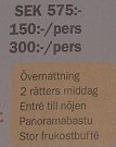 Prisliste Hotell Østersund