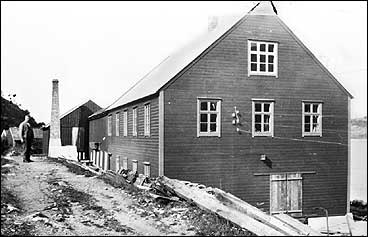 Fabrikken ved Dingja i 1935. (Foto  Fylkesarkivet)