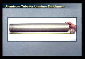 Bilde av et uraniumrør var blant bevisene Colin Powell viste frem i FN.