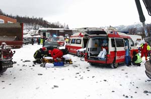 En person omkom og seks ble skadd i en sprengningsulykke i Namsos. (Foto: Bjørn Tore Ness, Scanpix)