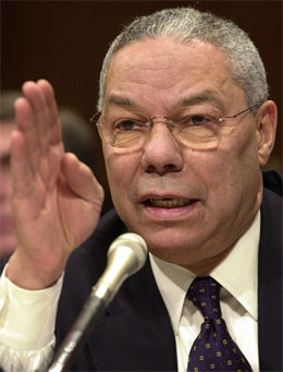 Colin Powell sa etter møtet med kinesiske tjenestemenn at han trodde kineserne hadde en klar forståelse av de amerikanske interessene. Colin Powell sa etter møtet med kinesiske tjenestemenn at han trodde kineserne hadde en klar forståelse av de amerikanske interessene.