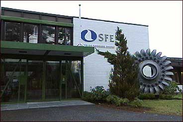 Hovudkontoret til Sogn og Fjordane Energi ligg p Sandane. (Foto: NRK)