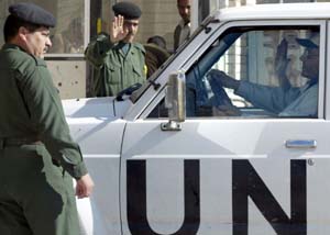 FN sine våpeninspektørar reiser frå Bagdad i dag. (Arkivfoto: F. Khelberg, Reuters)