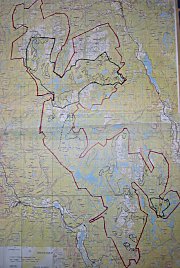 Kart over verneområdet i Trillemarka/Rollagfjell