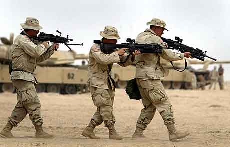 Amerkanske soldater på øevelse i Kuwait. Foto:Kai Pfaffenbach, Reuters 
