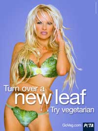 Pamela Anderson oppfordrer deg til å prøve vegetarmat i en kampanje for Peta. Foto: Peta/Getty Images
