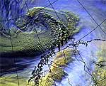 Satellittbilde av stormen Foto: DNMI
