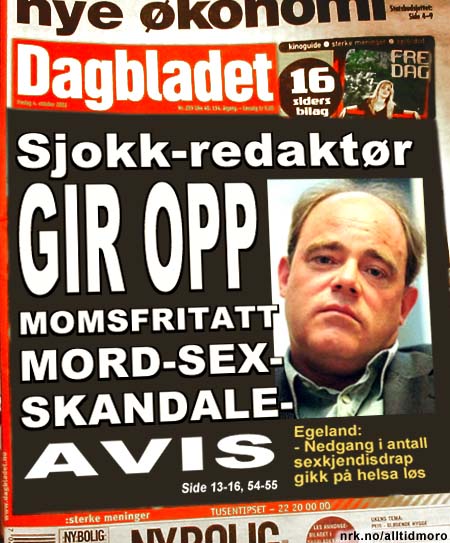 2003: Dagbladets ansvarlige redaktør John Olav Egeland går av på grunn av stort arbeidspress. (Alltid Moro)
