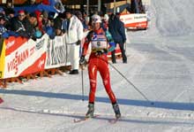 Gunn Margit Andreassen gikk i mål på 15. plass på fellesstarten. (Foto: Kristian Elster/NRK.no)