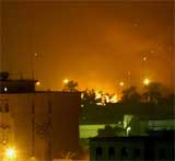 Bagdad rammes av bomber i ett kjør. Bare i natt har det falt cirka 30 bomber i hovedstaden.