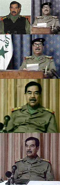 Saddam Hussein i ulike utgaver. Er det samme mannen? (Foto: Reuters)