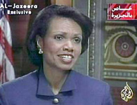 Bush' sikkerhetsrdigver Condoleezza Rize blir intervjuet p al-Jazeera