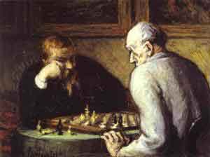 Portrett av sjakkspillere, Honoré Daumier.
