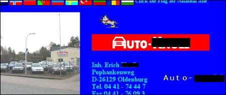 Sladdet versjon av hjemmesiden til dette tyske bilfirmaet, merk teksten som følger cursoren. http://www.knull-kfz.de/