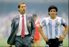 Carlos Bilardo og Diego Maradona under VM i Mexico i 1986. (Foto: Scanpix) 