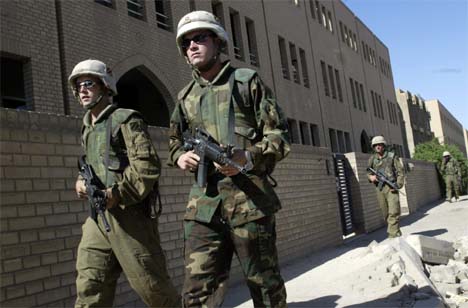 Amerikanske soldater i Irak. (Foto: Gunnar Lier, Scanpix)