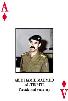 I den kjende kortstokken over ettersøkte i Irak var Mahmud ruteress. (Foto: Reuters)