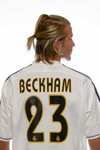 David Beckham viser seg frem i drakt nummer 23. (Foto: Gary M. Prior/Getty Images)