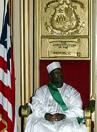 Moses Blah tok over makten i Liberia i går. (Foto: AP/Scanpix)