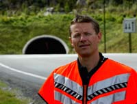 Seksjonsleder Lars Erik Hauer i Statens vegvesen leder pumpearbeidet i Oslofjordtunnelen. Foto: Bjørn Sigurdsøn, Scanpix. 