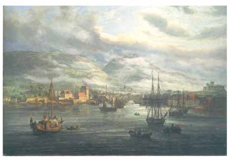 Bergens Våg malt av I. C. Dahl i 1833