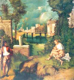 Giorgione malte "Stormen" i 1507. Giorgione malte "Stormen" i 1507.