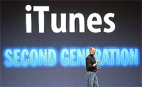 Steve Jobs lanserte windows-versjonen av iTunes i forrige uke. Foto: Justin Sullivan, AFP.