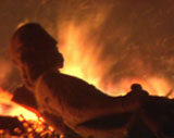 Flere figurer ble flammenes rov da Erkebispegården brant i 1983.