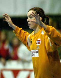 Kathrine Lunde spilte godt i mål. (Foto: Morten Rakke / Scanpix)
