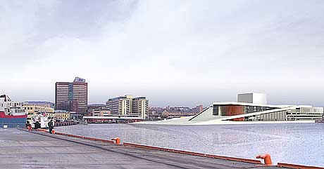 Grunnstensnedleggelsen til den nye Operaen skal være moderne. Foto: Snøhetta. Grunnstensnedleggelsen til den nye Operaen skal være moderne. Foto: Snøhetta.