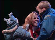 Petter, Pernilla og Oliver på scenen i Spydeberg Petter, Pernilla og Oliver på scenen i Spydeberg