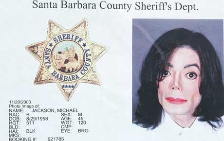 Michael Jacksons arrestordre. Foto: Robin Beck/ Afp Photo. 